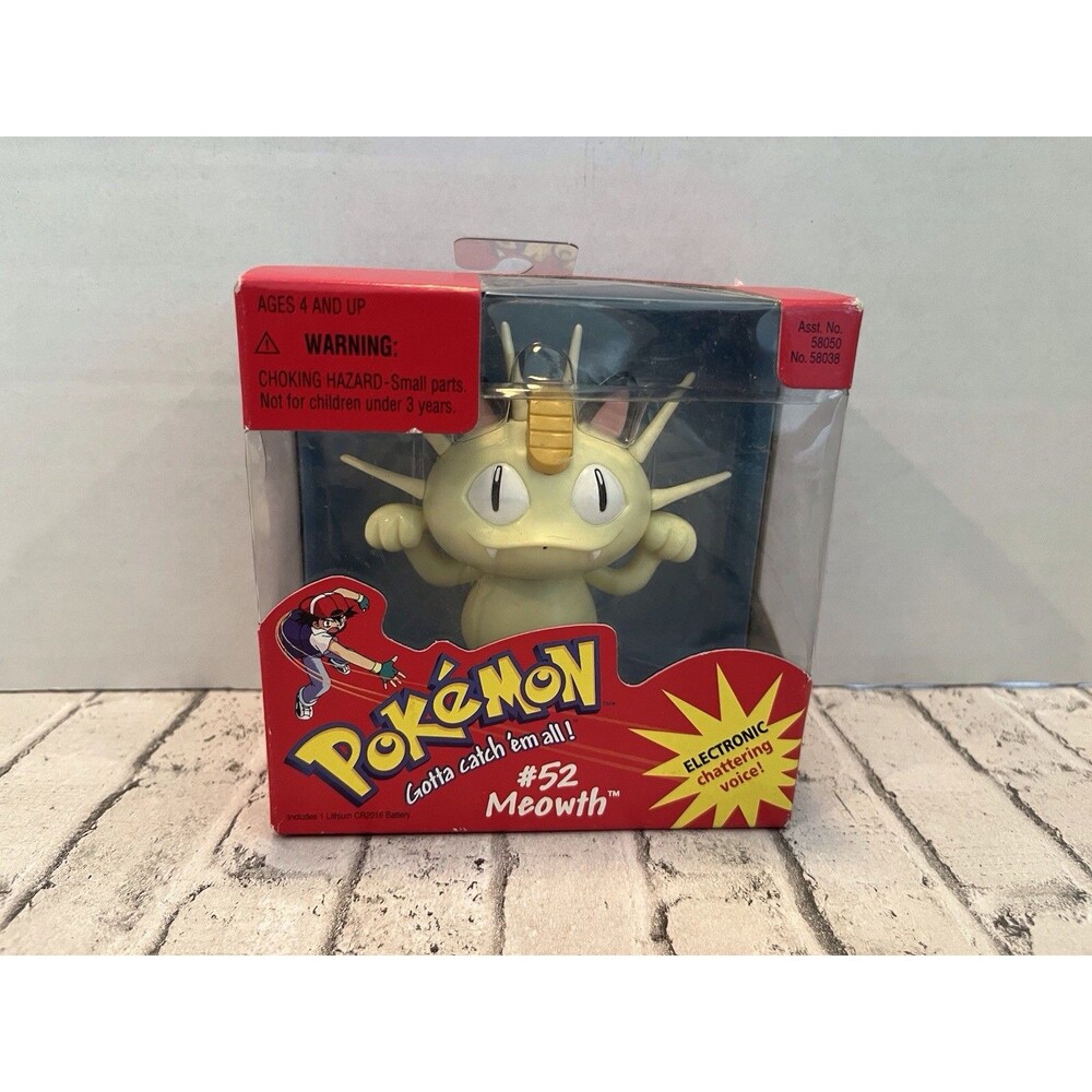 1998 Hasbro Pokemon Meowth Electronic Chattering Voice In Box Unopened